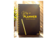 The "She Plans, She Wins" Black Planner Set -Mother's Day
