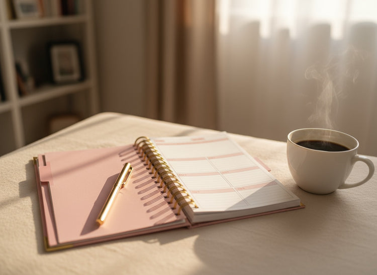 The "She Plans, She Wins" Pink Planner Set -Mother's Day
