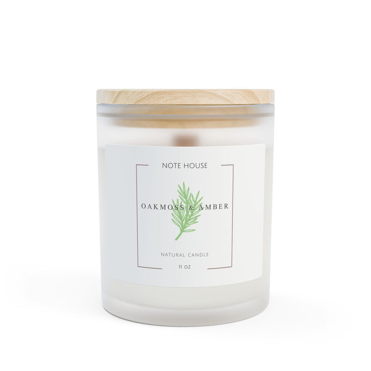 Scented Candle, Oak-moss and Amber -Wooden Wick, 11oz