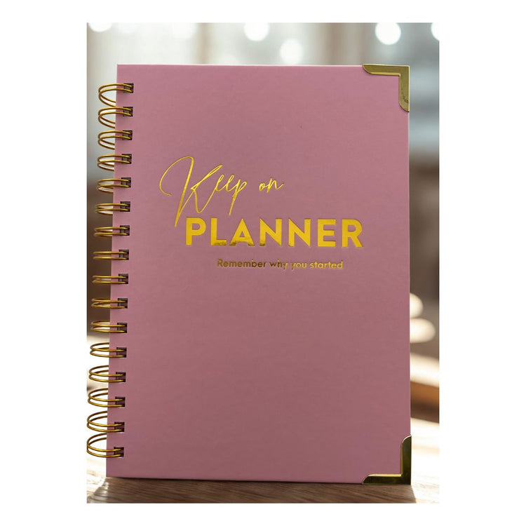 The "She Plans, She Wins" Pink Planner Set -Mother's Day